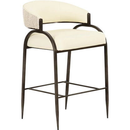 Tatum Vegan Leather 2-Tone Counter Stool by TOV Furniture. Made from fabric, foam, plywood, polyester, stainless steel in a unique style.