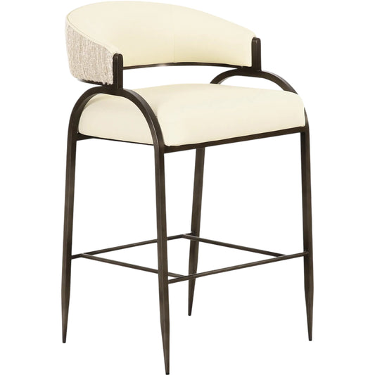 001 SI-2454390 | Primary Silo | Tatum Vegan Leather 2-Tone Counter Stool by TOV Furniture. Made from fabric, foam, plywood, polyester, stainless steel in a unique style.