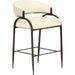 Tatum Vegan Leather 2-Tone Counter Stool by TOV Furniture. Made from fabric, foam, plywood, polyester, stainless steel in a unique style.