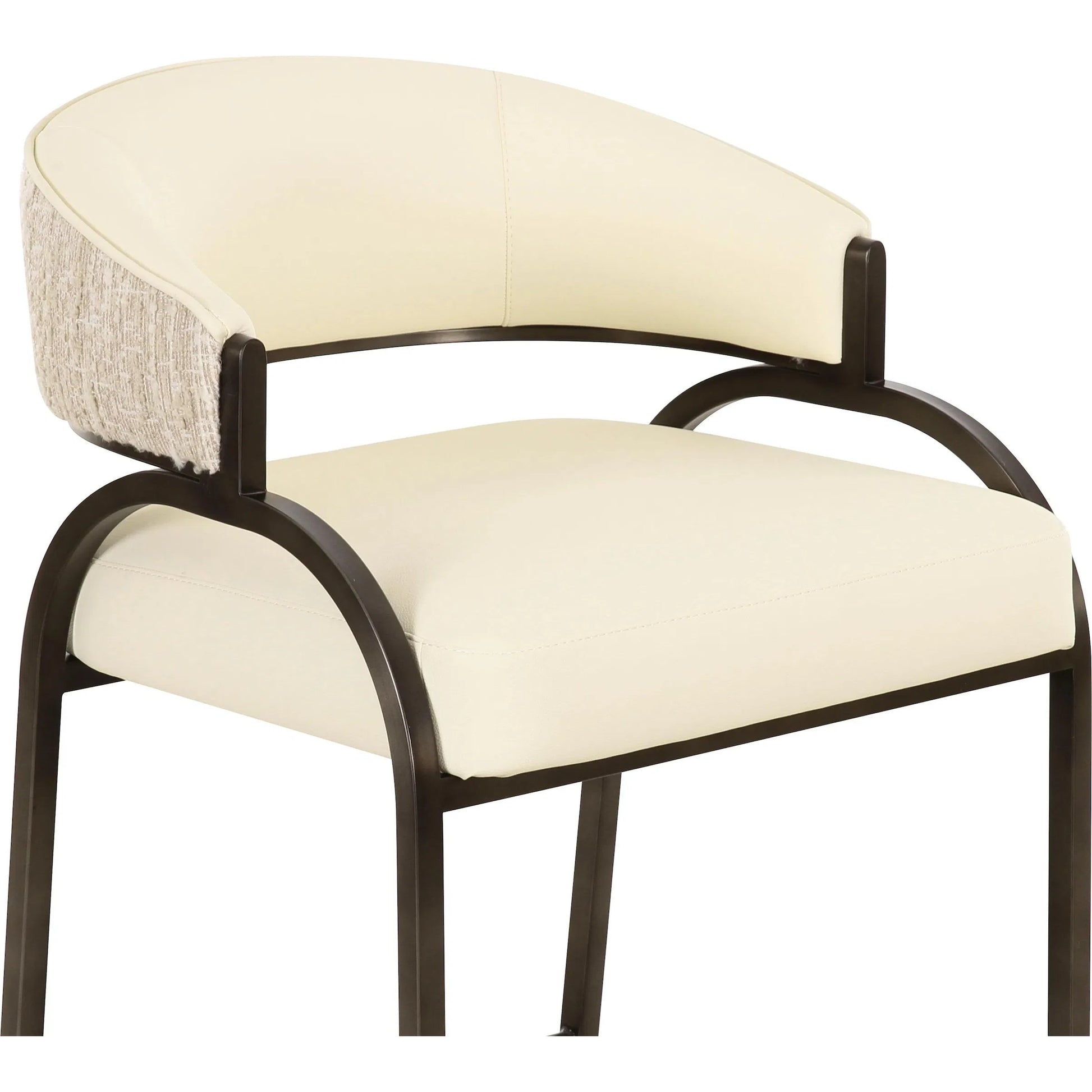 Tatum Vegan Leather 2-Tone Counter Stool by TOV Furniture. Made from fabric, foam, plywood, polyester, stainless steel in a unique style.