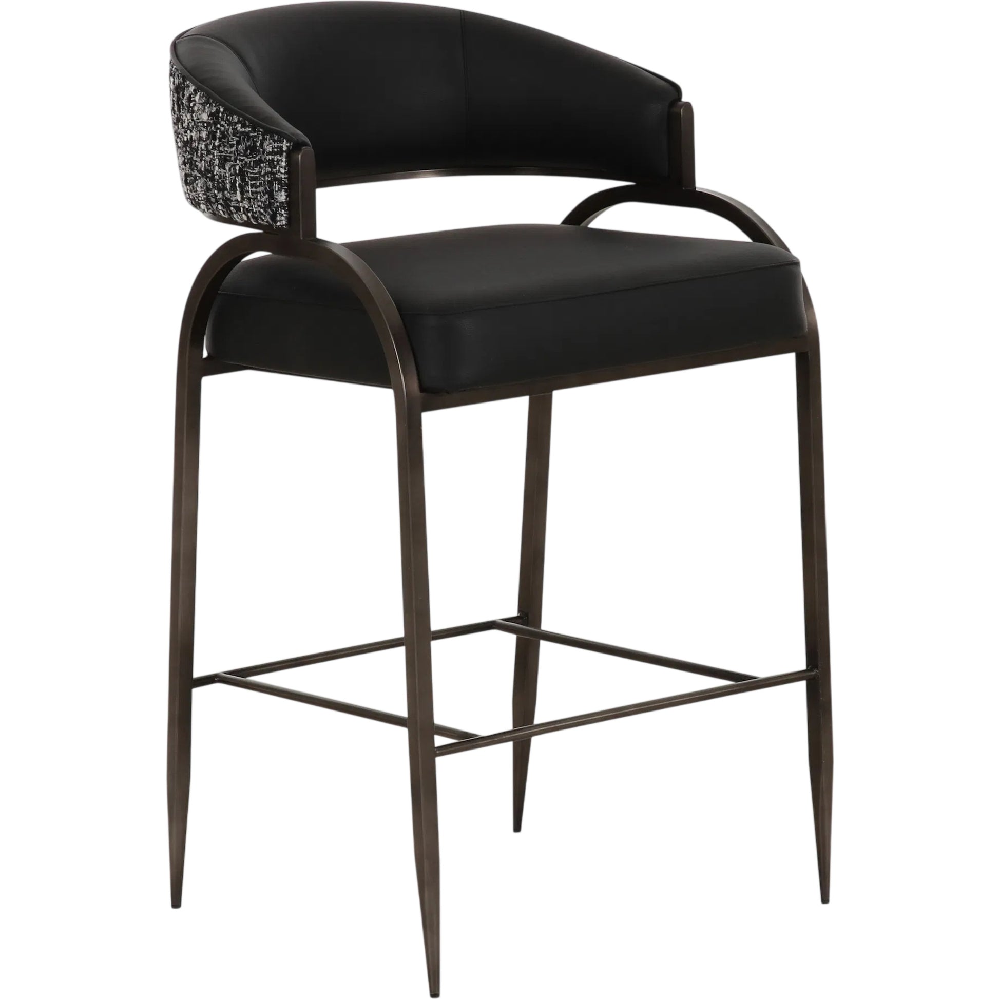 Tatum Vegan Leather 2-Tone Counter Stool by TOV Furniture. Made from fabric, foam, plywood, polyester, stainless steel in a unique style.