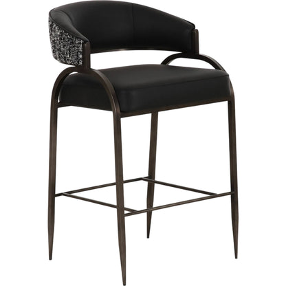 Tatum Vegan Leather 2-Tone Counter Stool by TOV Furniture. Made from fabric, foam, plywood, polyester, stainless steel in a unique style.