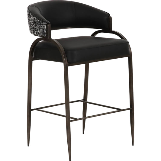 Tatum Vegan Leather 2-Tone Counter Stool by TOV Furniture. Made from fabric, foam, plywood, polyester, stainless steel in a unique style.