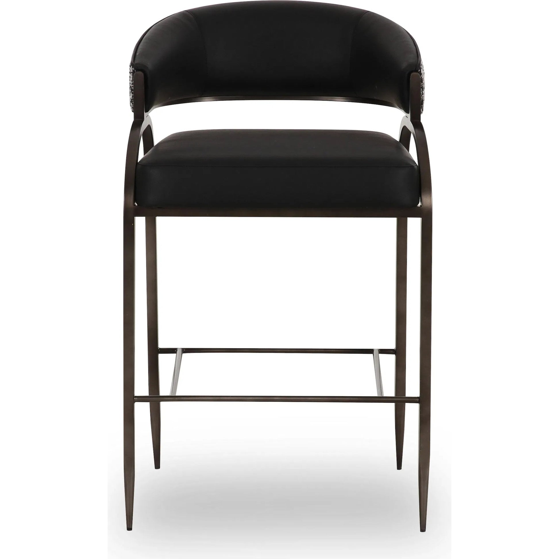 Tatum Vegan Leather 2-Tone Counter Stool by TOV Furniture. Made from fabric, foam, plywood, polyester, stainless steel in a unique style.