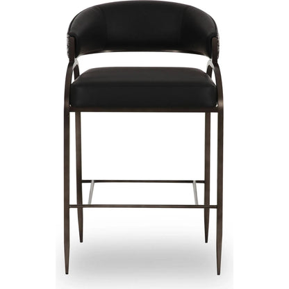 Tatum Vegan Leather 2-Tone Counter Stool by TOV Furniture. Made from fabric, foam, plywood, polyester, stainless steel in a unique style.