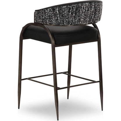 Tatum Vegan Leather 2-Tone Counter Stool by TOV Furniture. Made from fabric, foam, plywood, polyester, stainless steel in a unique style.