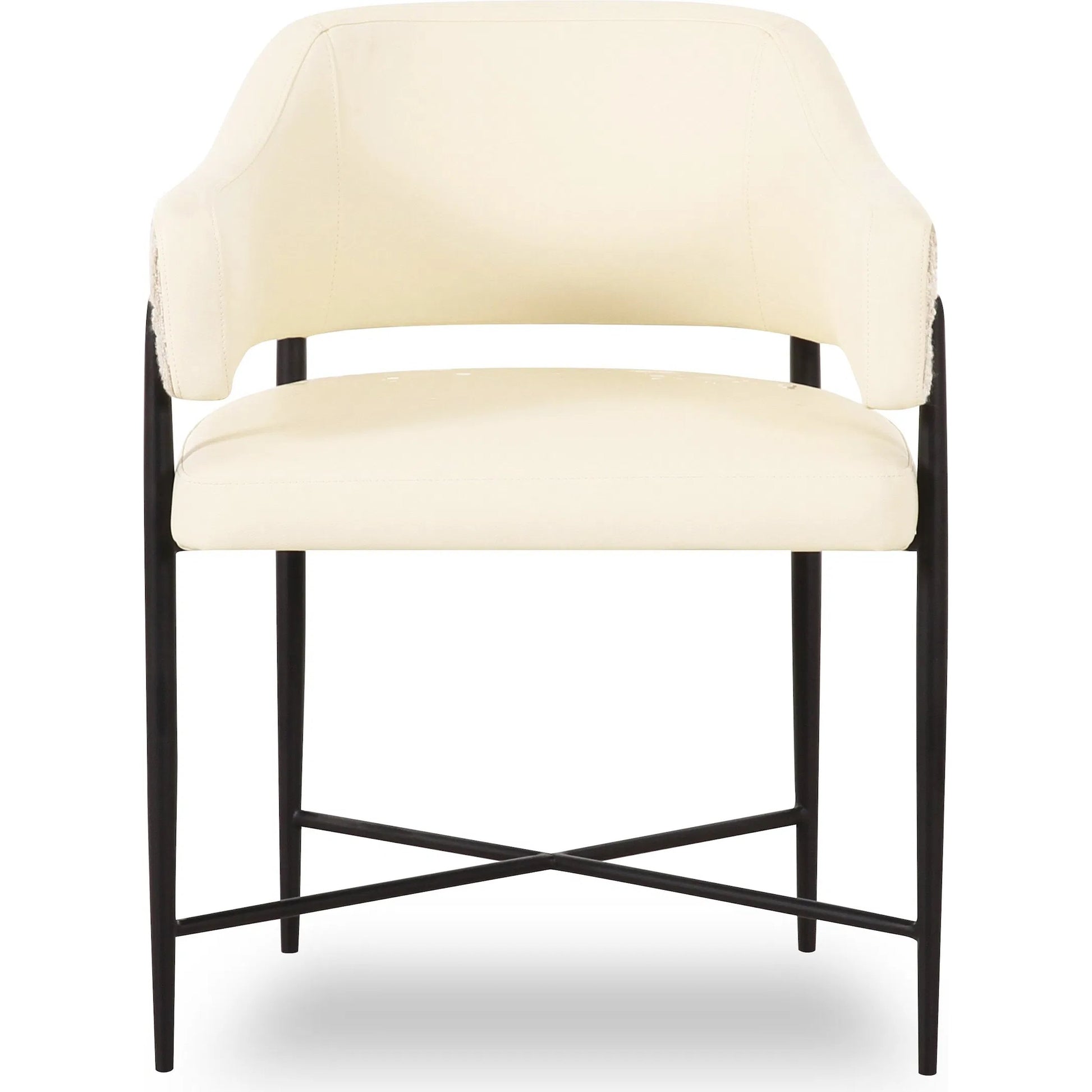 Sezanne Vegan Leather 2-Tone Dining Chair by TOV Furniture. Made from fabric, foam, iron, plywood, polyester, stainless steel in a unique style.