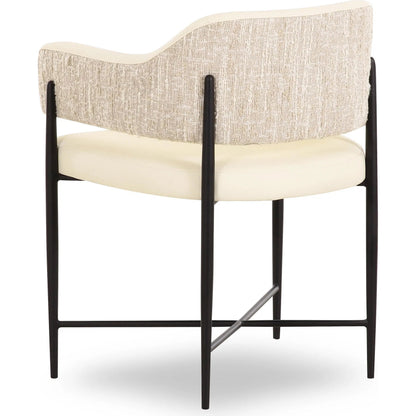 Sezanne Vegan Leather 2-Tone Dining Chair by TOV Furniture. Made from fabric, foam, iron, plywood, polyester, stainless steel in a unique style.