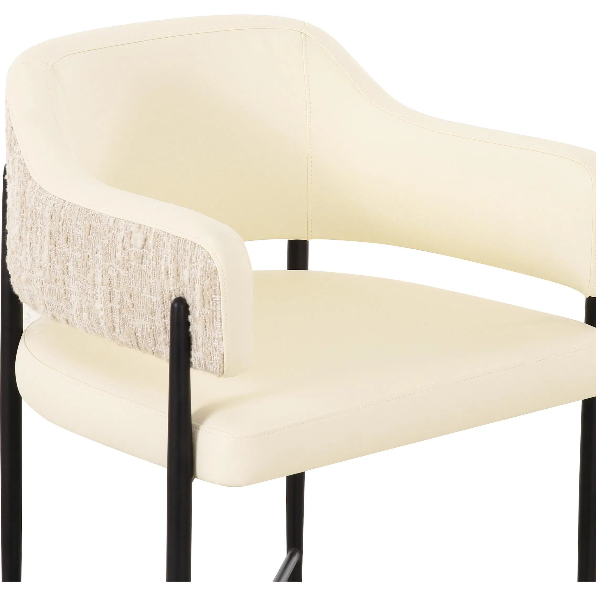 Sezanne Vegan Leather 2-Tone Dining Chair by TOV Furniture. Made from fabric, foam, iron, plywood, polyester, stainless steel in a unique style.
