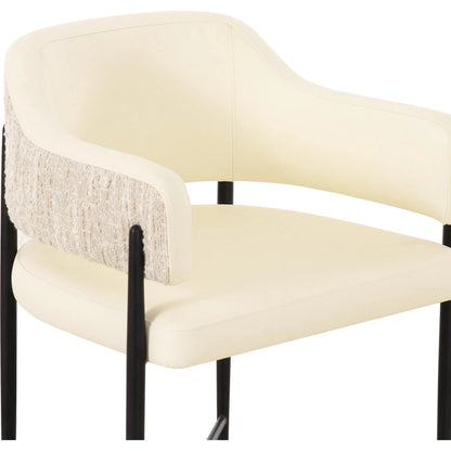 Sezanne Vegan Leather 2-Tone Dining Chair by TOV Furniture. Made from fabric, foam, iron, plywood, polyester, stainless steel in a unique style.