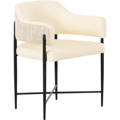 Sezanne Vegan Leather 2-Tone Dining Chair by TOV Furniture. Made from fabric, foam, iron, plywood, polyester, stainless steel in a unique style.