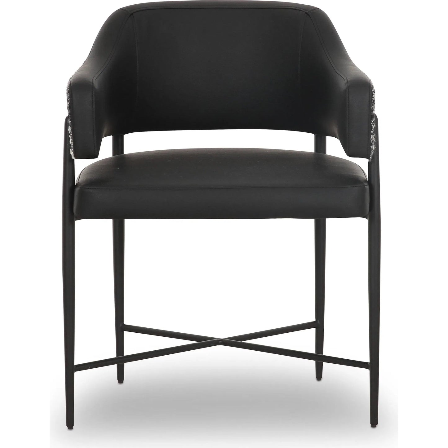 005 SI-2454377 | Additional Silo | Sezanne Vegan Leather 2-Tone Dining Chair by TOV Furniture. Made from fabric, foam, iron, plywood, polyester, stainless steel in a unique style.