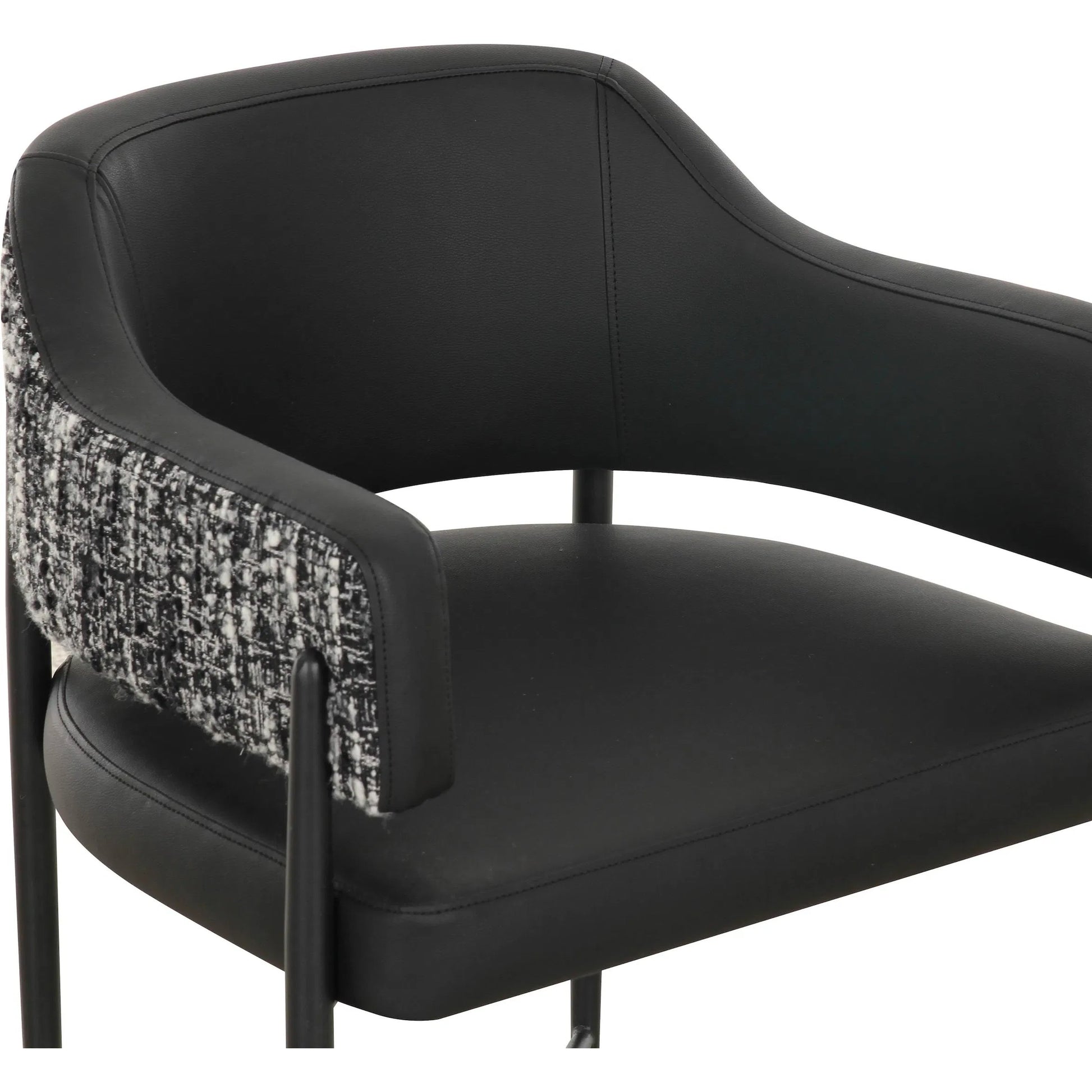 Sezanne Vegan Leather 2-Tone Dining Chair by TOV Furniture. Made from fabric, foam, iron, plywood, polyester, stainless steel in a unique style.