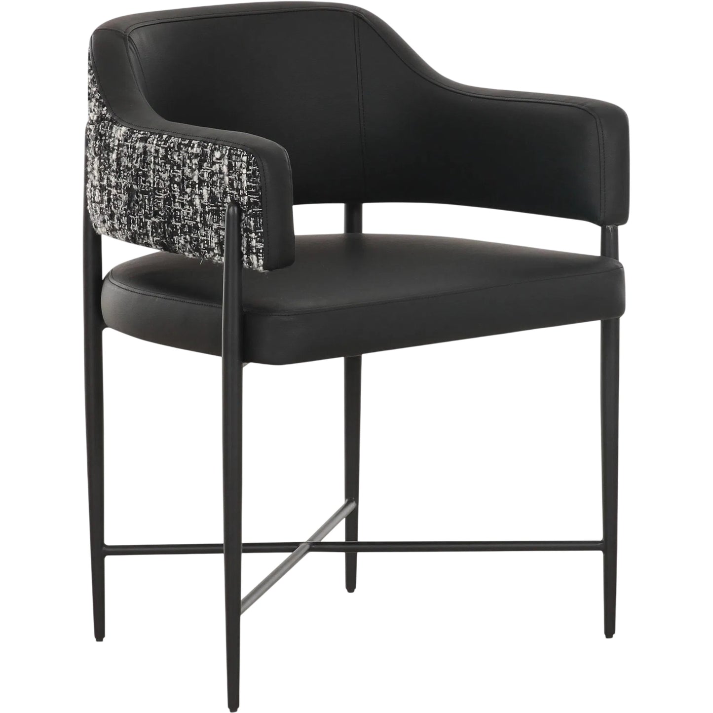 002 SI-2454377 | Primary Silo | Sezanne Vegan Leather 2-Tone Dining Chair by TOV Furniture. Made from fabric, foam, iron, plywood, polyester, stainless steel in a unique style.