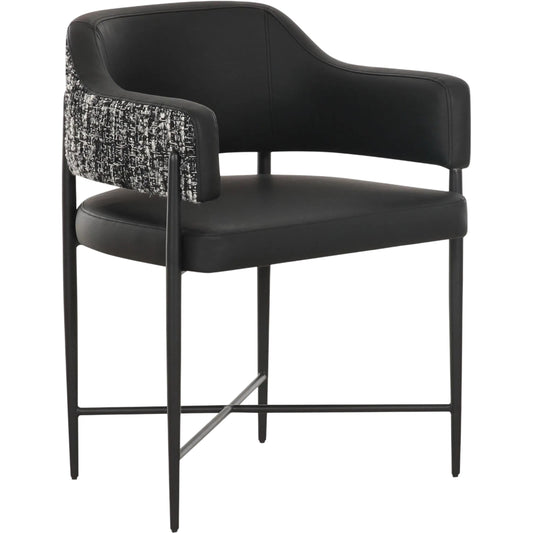 Sezanne Vegan Leather 2-Tone Dining Chair by TOV Furniture. Made from fabric, foam, iron, plywood, polyester, stainless steel in a unique style.