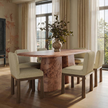 Gladyss Burl Oval Dining Table by TOV Furniture. Made from mdf, veneer in a transitional style.