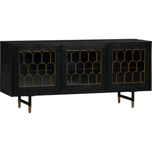 001 S-303061 | Primary Silo | Gatsby Wood Buffet by TOV Furniture in natural and black. Made from acacia, steel, tempered glass in a modern style.