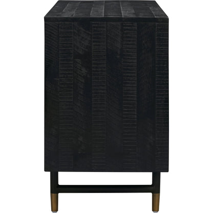 Gatsby Wood Buffet by TOV Furniture in natural and black. Made from acacia, steel, tempered glass in a modern style.