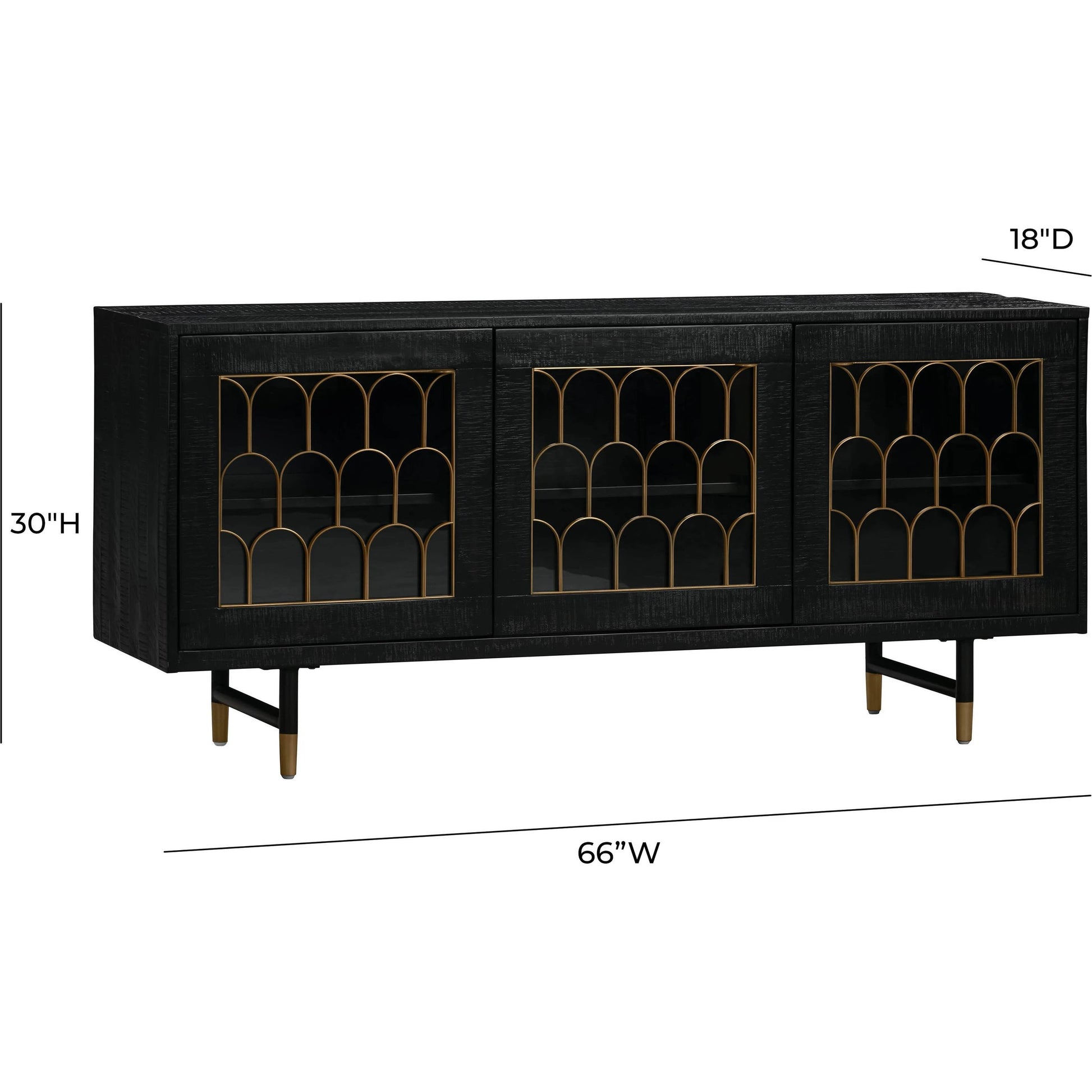 Gatsby Wood Buffet by TOV Furniture in natural and black. Made from acacia, steel, tempered glass in a modern style.