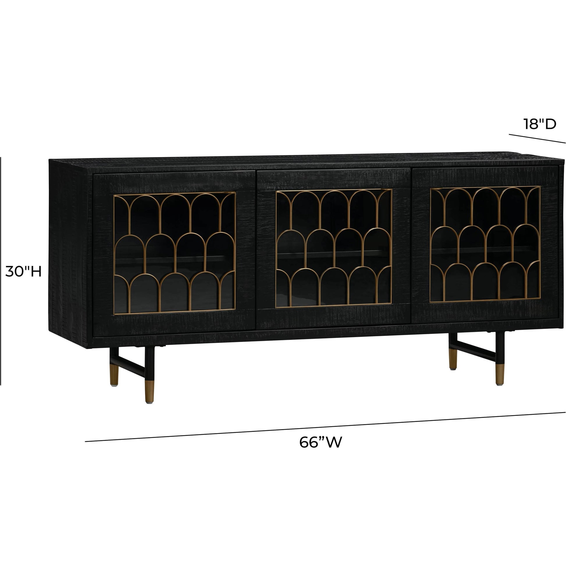 Gatsby Wood Buffet by TOV Furniture in natural and black. Made from acacia, steel, tempered glass in a modern style.