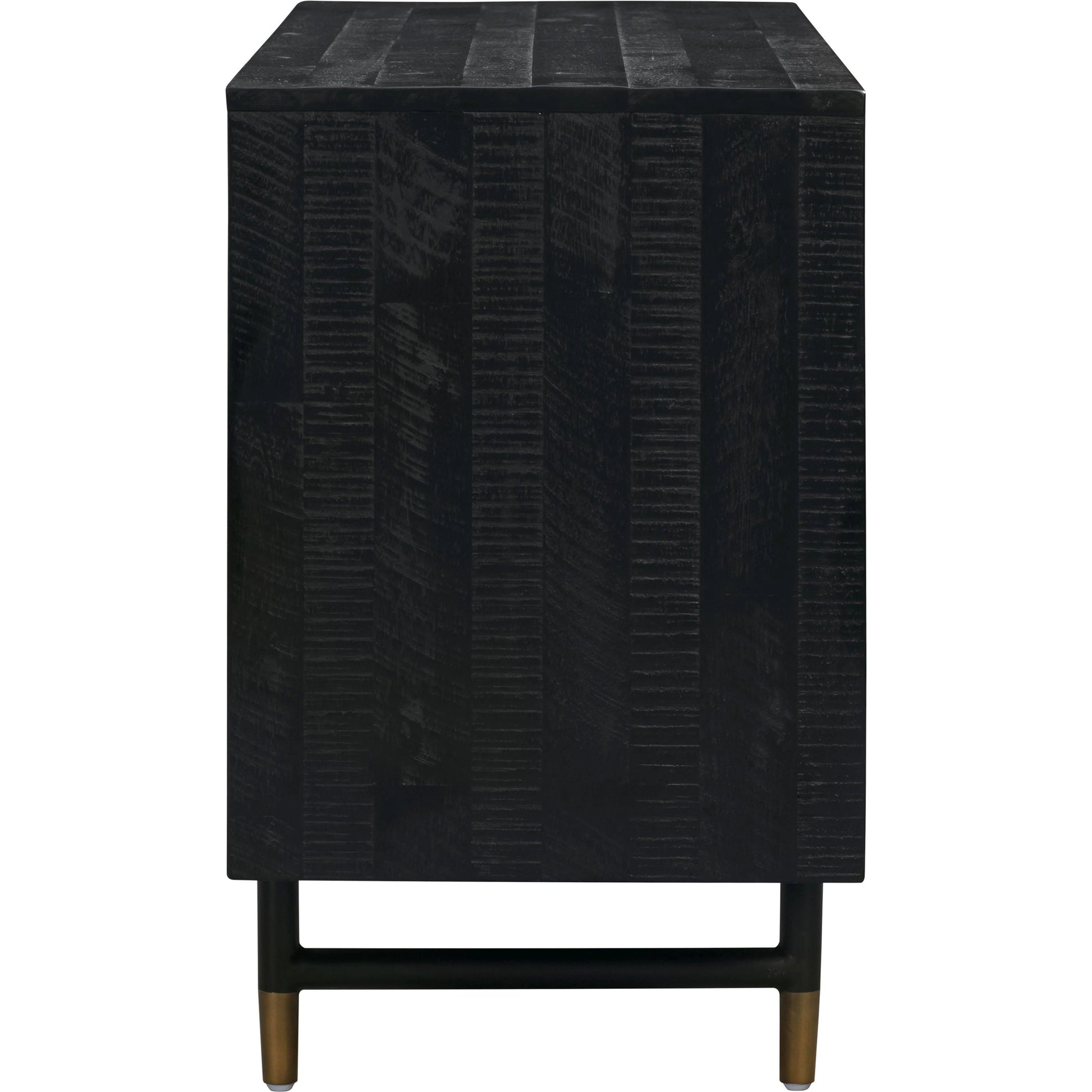 Gatsby Wood Buffet by TOV Furniture in natural and black. Made from acacia, steel, tempered glass in a modern style.