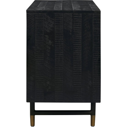 Gatsby Wood Buffet by TOV Furniture in natural and black. Made from acacia, steel, tempered glass in a modern style.
