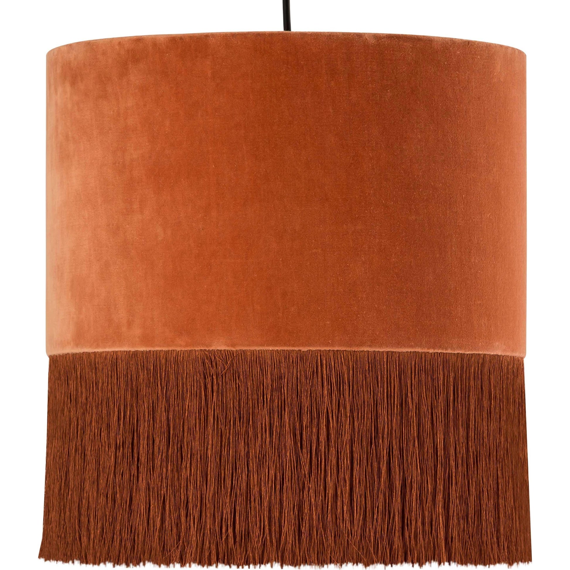 Atolla Tassel Pendant by TOV Furniture in brick. Made from cotton in a eclectic & global style.