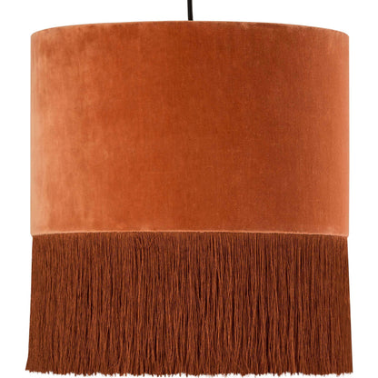 Atolla Tassel Pendant by TOV Furniture in brick. Made from cotton in a eclectic & global style.