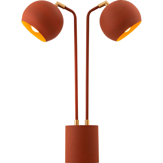 Hubli Table Lamp by TOV Furniture in red terracotta. Made from iron, brass in a modern style.