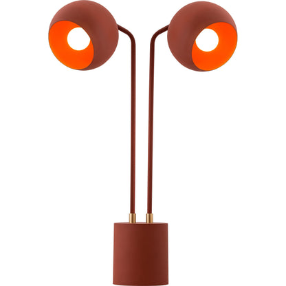 Hubli Table Lamp by TOV Furniture in red terracotta. Made from iron, brass in a modern style.