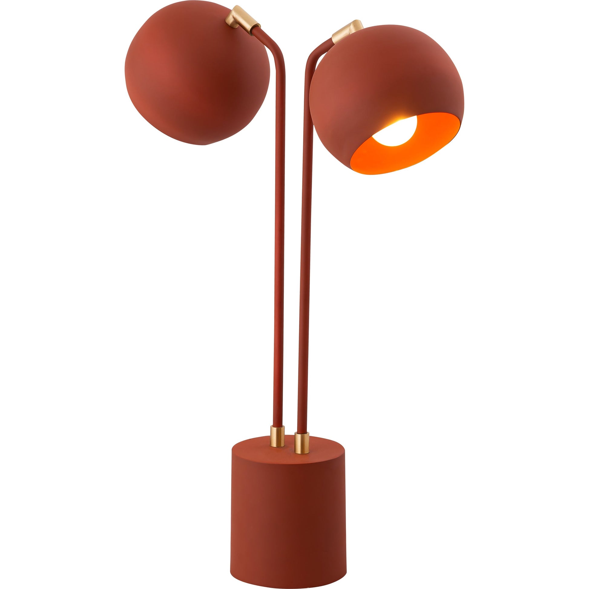 Hubli Table Lamp by TOV Furniture in red terracotta. Made from iron, brass in a modern style.