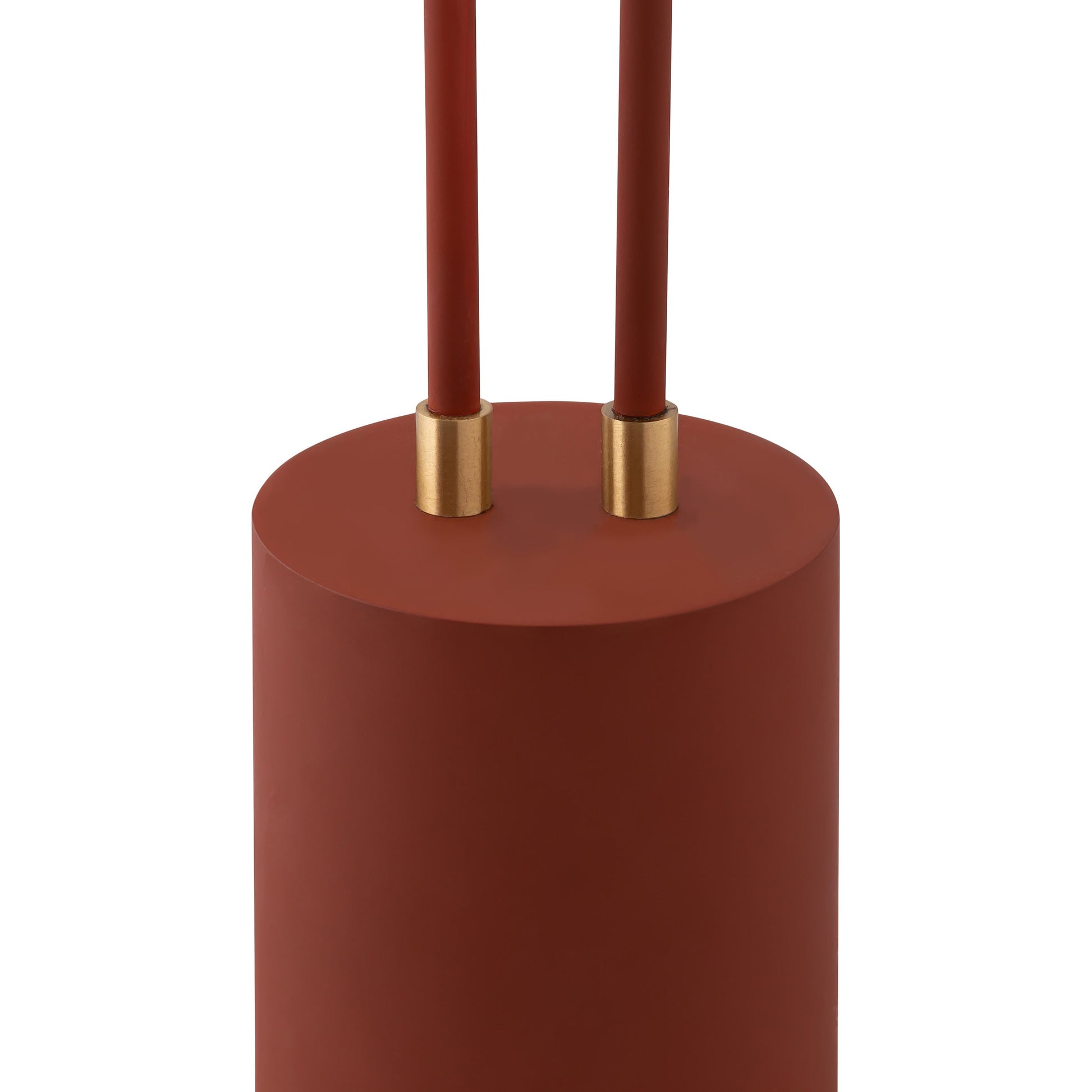 Hubli Table Lamp by TOV Furniture in red terracotta. Made from iron, brass in a modern style.
