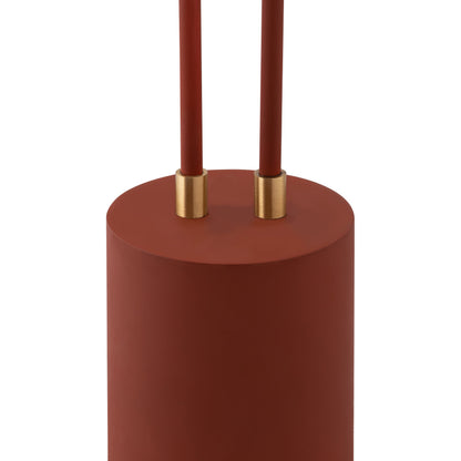 Hubli Table Lamp by TOV Furniture in red terracotta. Made from iron, brass in a modern style.