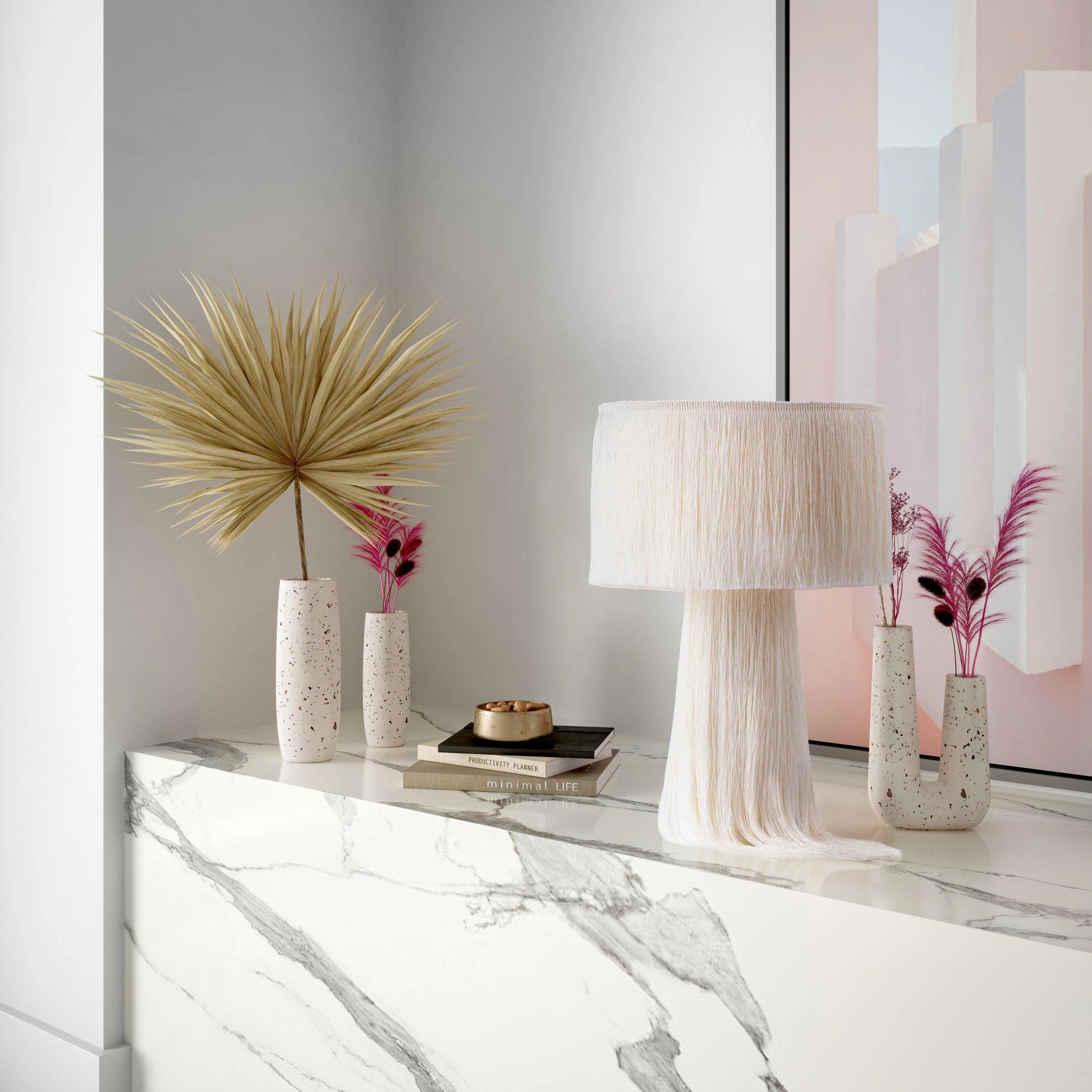 Atolla Tassel Table Lamp by TOV Furniture. Made from cotton in a eclectic & global style.