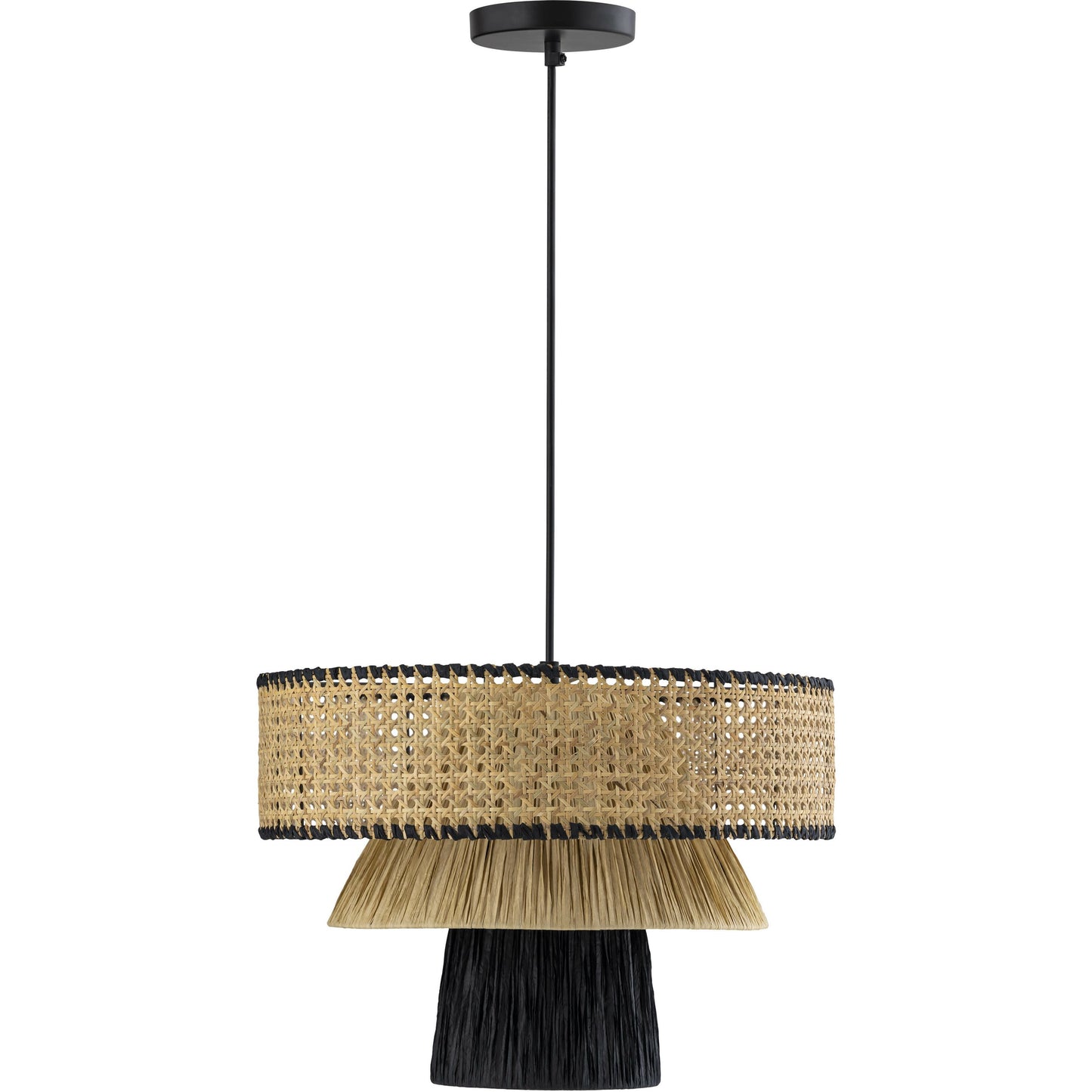 001 SI-1787253 | Primary Silo | Rylie Pendant by TOV Furniture in black,natural. Made from unique in a coastal style.