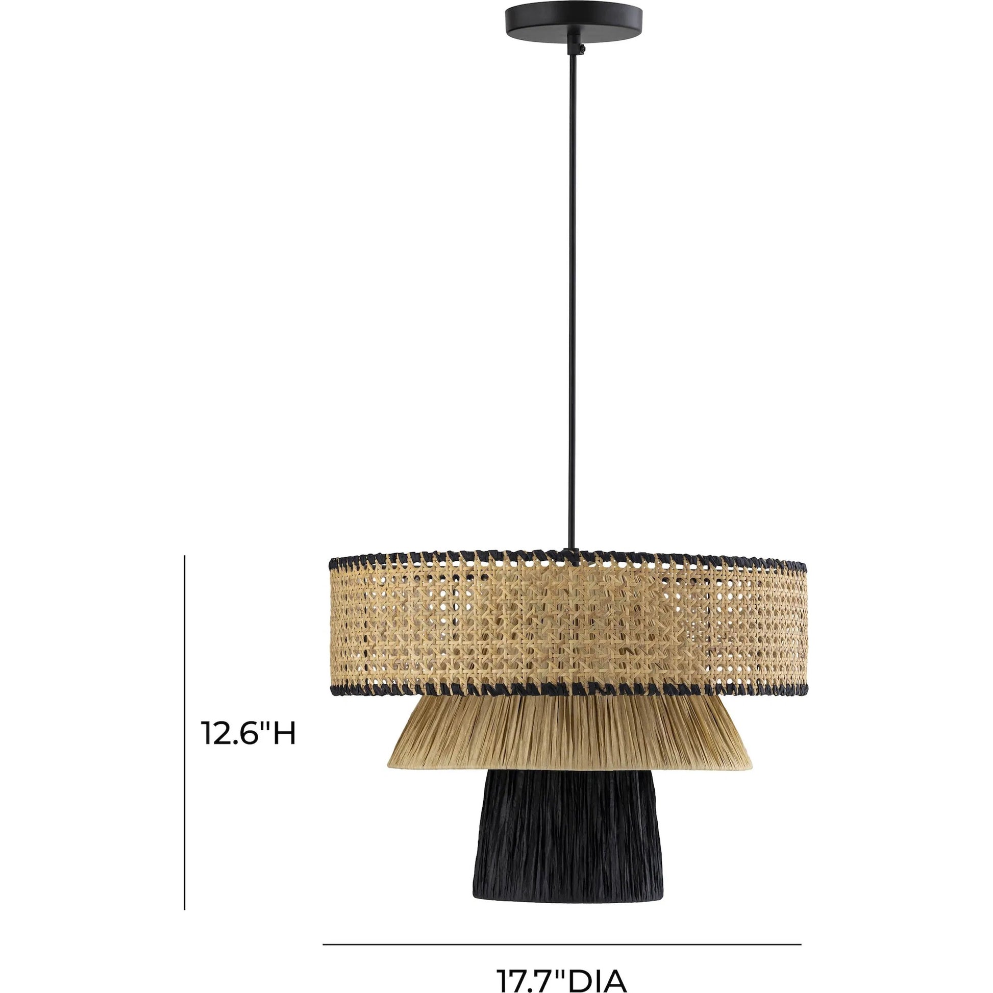 Rylie Pendant by TOV Furniture in black,natural. Made from unique in a coastal style.