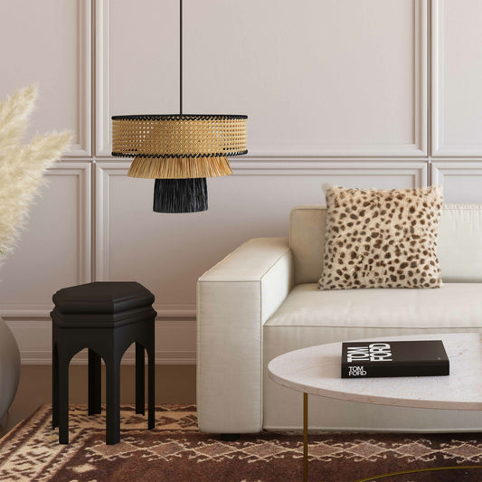 Rylie Pendant by TOV Furniture in black,natural. Made from unique in a coastal style.