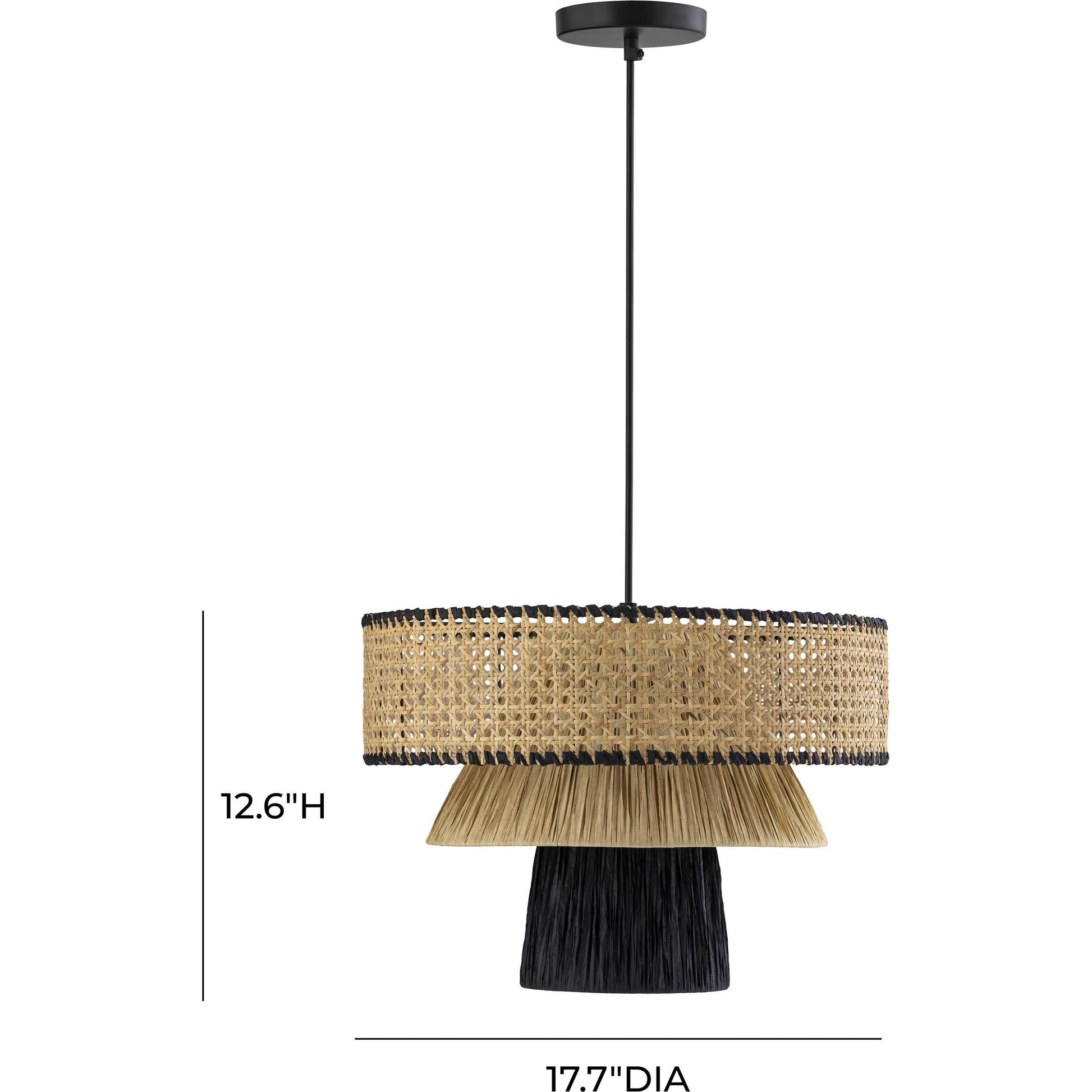 Rylie Pendant by TOV Furniture in black,natural. Made from unique in a coastal style.
