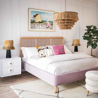 Sarai Fringe Pendant by TOV Furniture in brass,natural. Made from brass in a eclectic & global style.