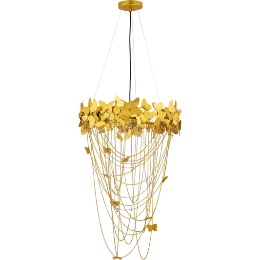 Butterfly Chandelier by TOV Furniture in gold. Made from iron in a modern style.
