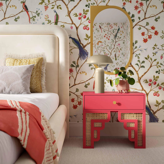 Sammi Table Lamp by TOV Furniture in cream. Made from iron in a modern style.
