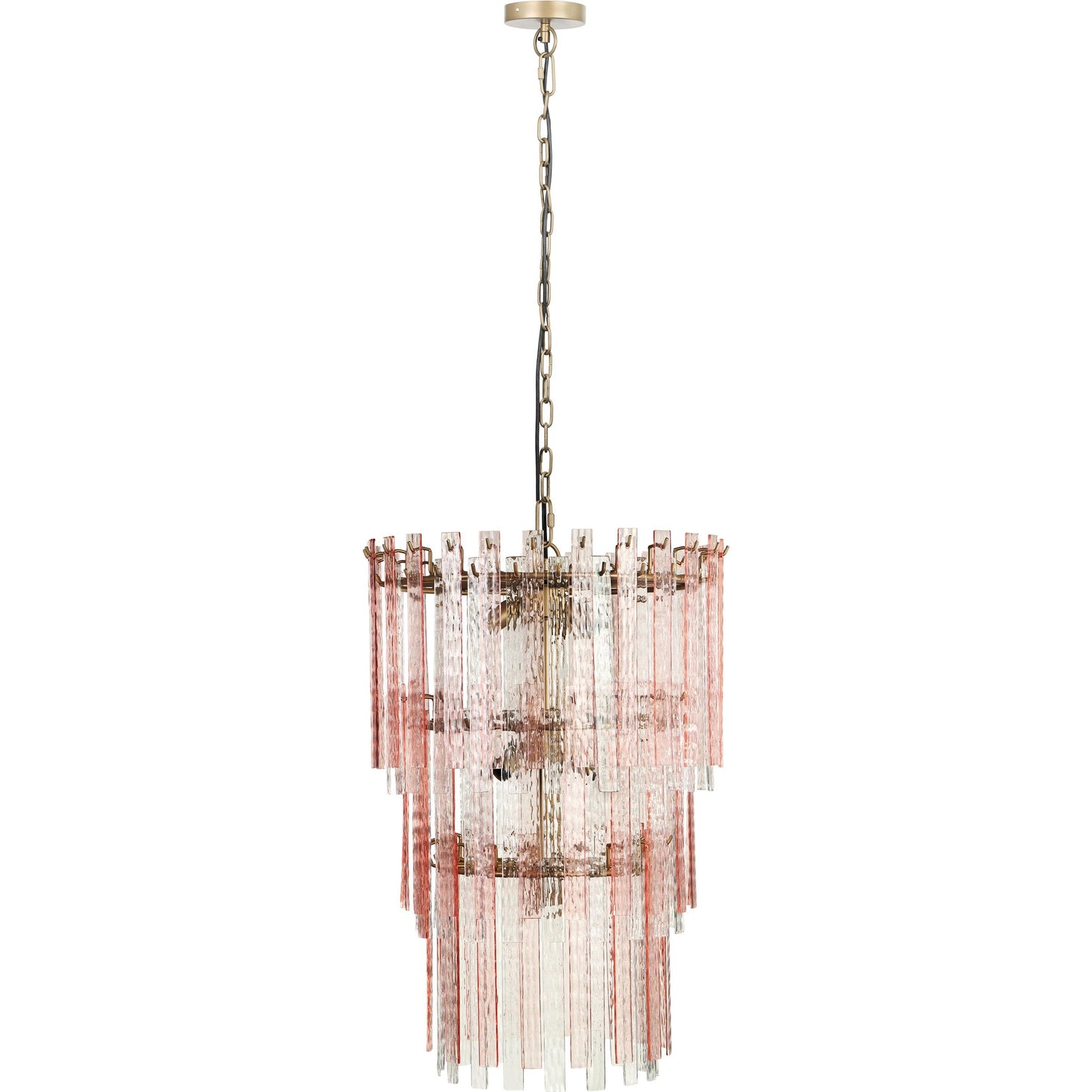 001 SI-2107385 | Primary Silo | Hampshire Acrylic 3-Tier Chandelier by TOV Furniture in pink. Made from acrylic, iron in a modern style.