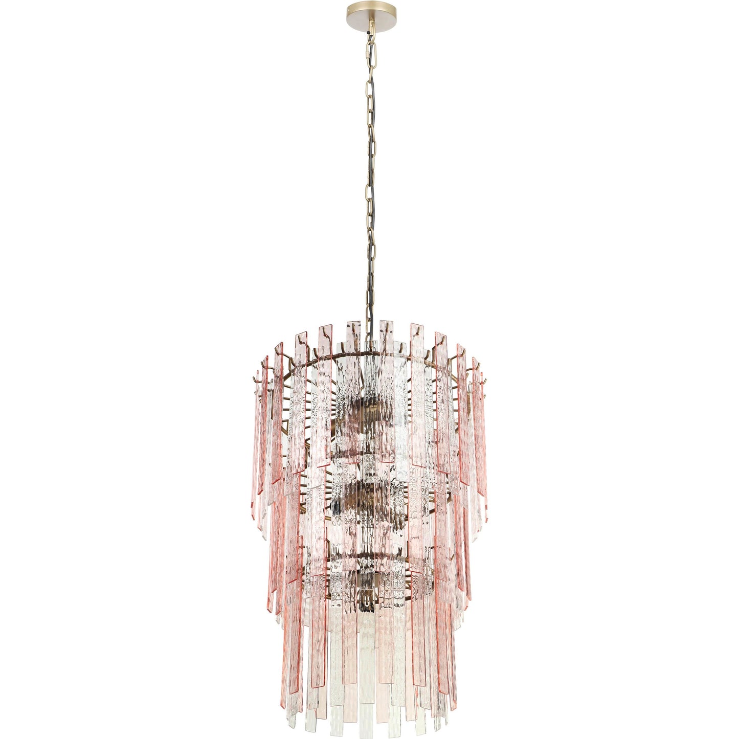 002 SI-2107385 | Additional Silo | Hampshire Acrylic 3-Tier Chandelier by TOV Furniture in pink. Made from acrylic, iron in a modern style.