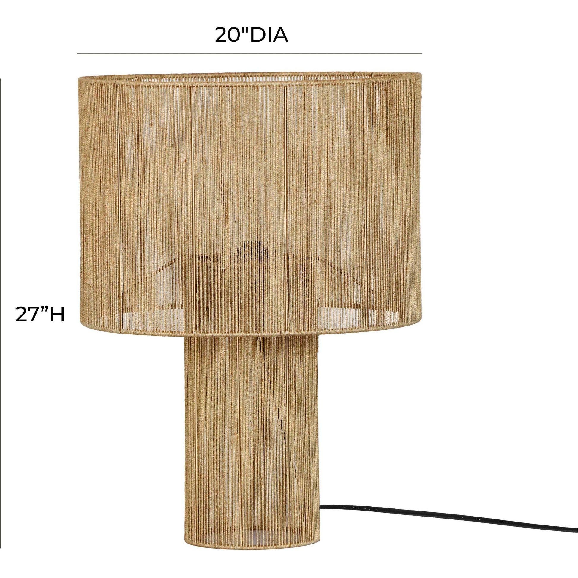 Hope Table Lamp by TOV Furniture in natural. Made from iron, jute in a cottage & farmhouse style.