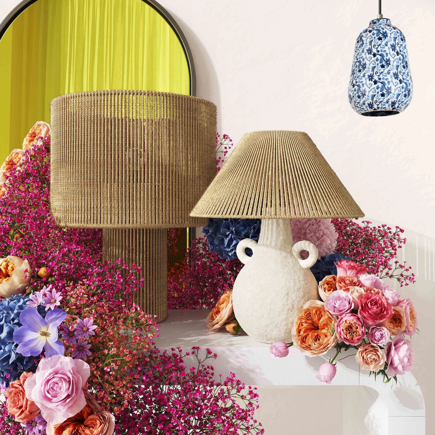 011 SI-2107392 | Lifestyle | Hope Table Lamp by TOV Furniture in natural. Made from iron, jute in a cottage & farmhouse style.