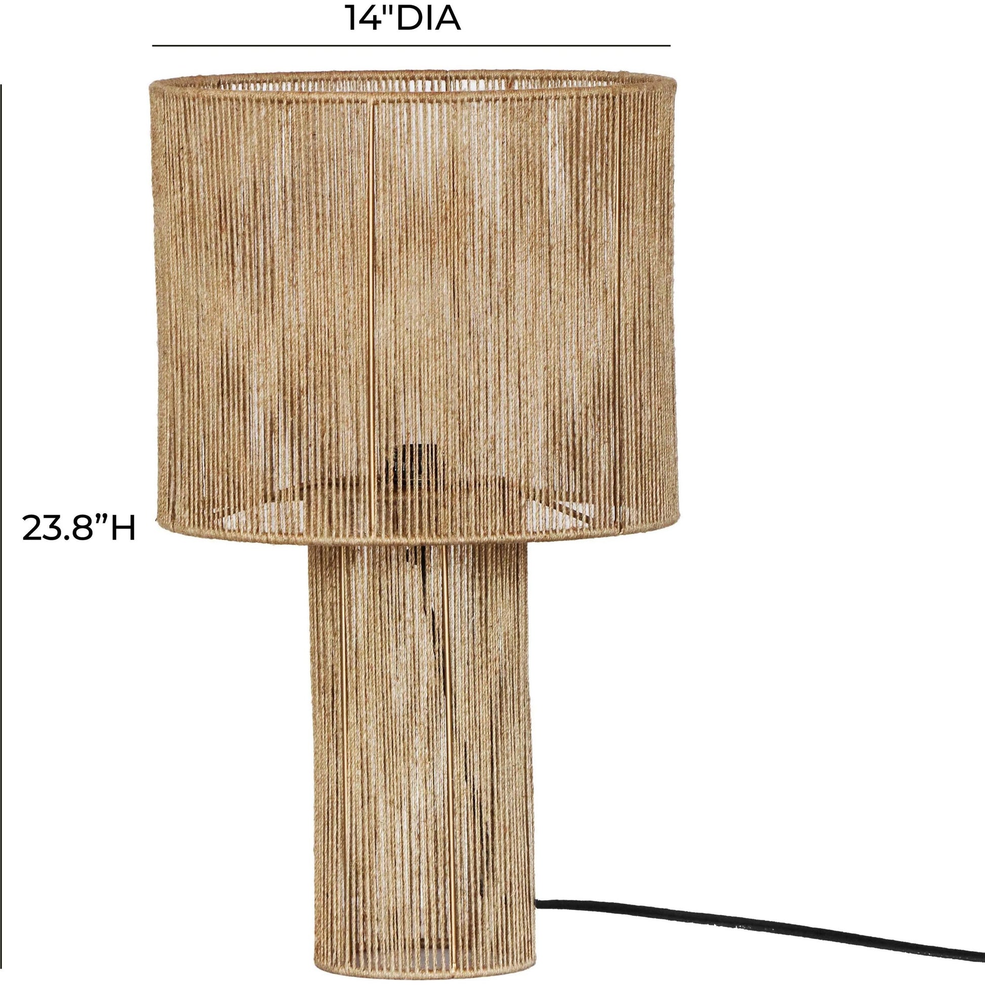 Hope Table Lamp by TOV Furniture in natural. Made from iron, jute in a cottage & farmhouse style.