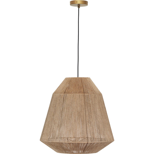 Hope Pendant Lamp by TOV Furniture in natural. Made from iron, jute in a cottage & farmhouse style.