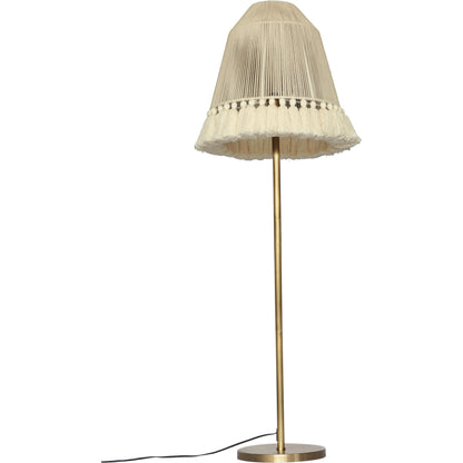 June Floor Lamp by TOV Furniture in gold, white. Made from cotton, iron in a cottage & farmhouse style.