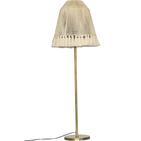 June Floor Lamp by TOV Furniture in gold, white. Made from cotton, iron in a cottage & farmhouse style.