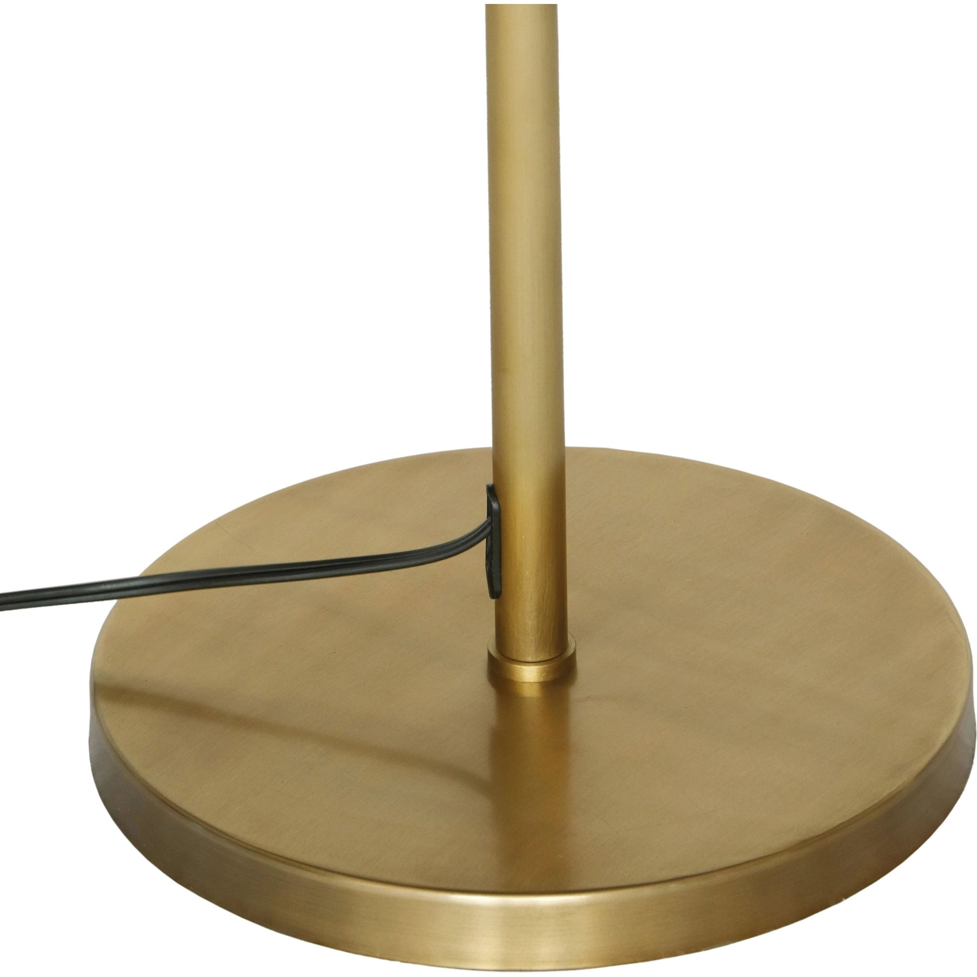 June Floor Lamp by TOV Furniture in gold, white. Made from cotton, iron in a cottage & farmhouse style.